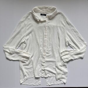 Michael Lauren White Button-Up Shirt Criss Cross Back Size Large NWOT